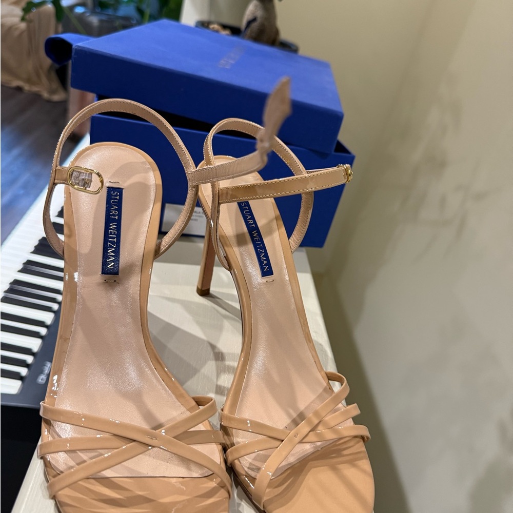 Stuart Weitzman Beige Strappy Heels